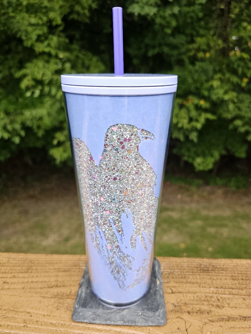 Starbucks 2022 Halloween Raven Crow Glow in Dark Venti Tumbler Straw 24oz